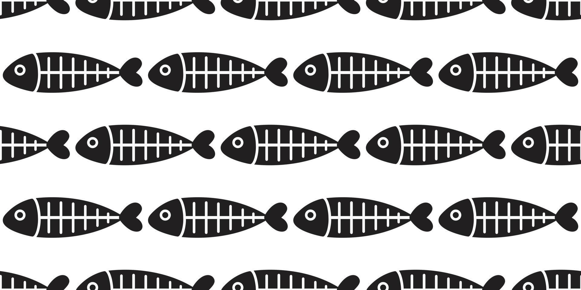 Fisch nahtlos Muster Vektor Fisch Knochen Hai Flosse Lachs isoliert wiederholen Hintergrund Hintergrund Hintergrund