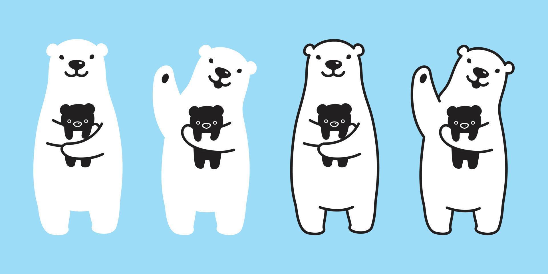 Björn vektor polär Björn karaktär tecknad serie ikon panda logotyp unge illustration klotter