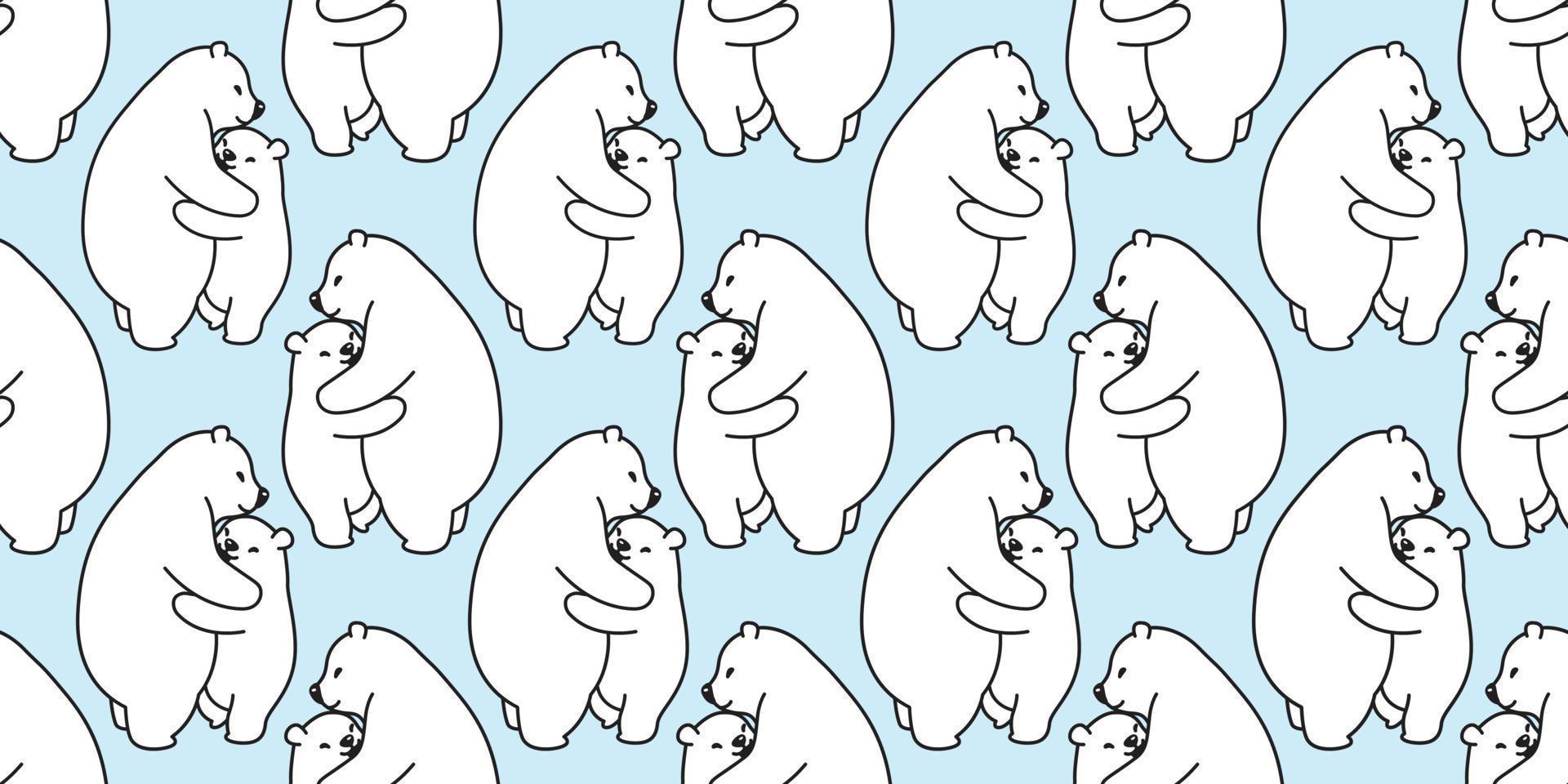 Bär nahtlos Muster Vektor Polar- Bär Umarmung isoliert Panda wiederholen Hintergrund Hintergrund Illustration Karikatur