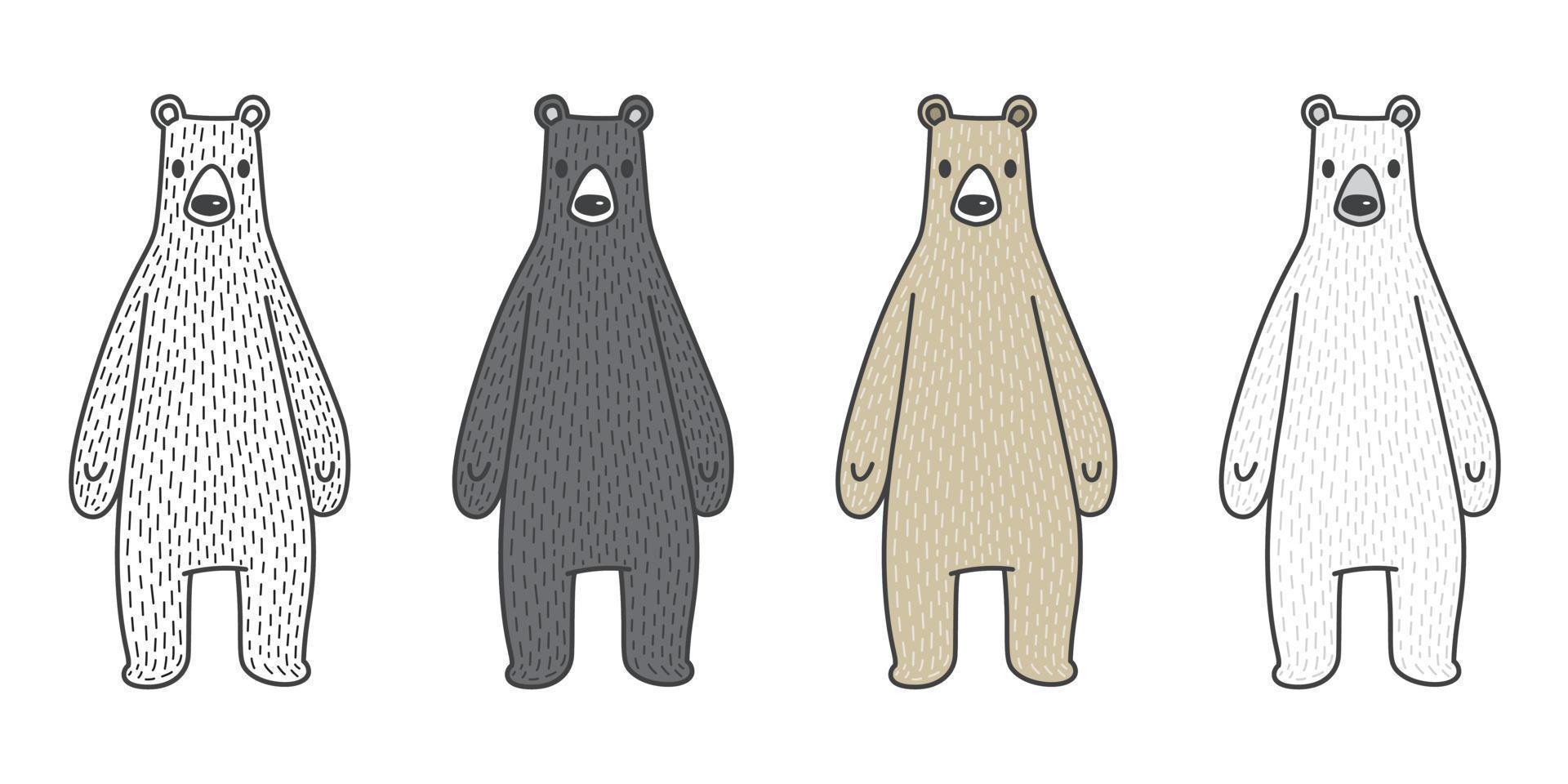 Björn vektor logotyp ikon polär Björn panda teddy illustration tecknad serie klotter grafisk