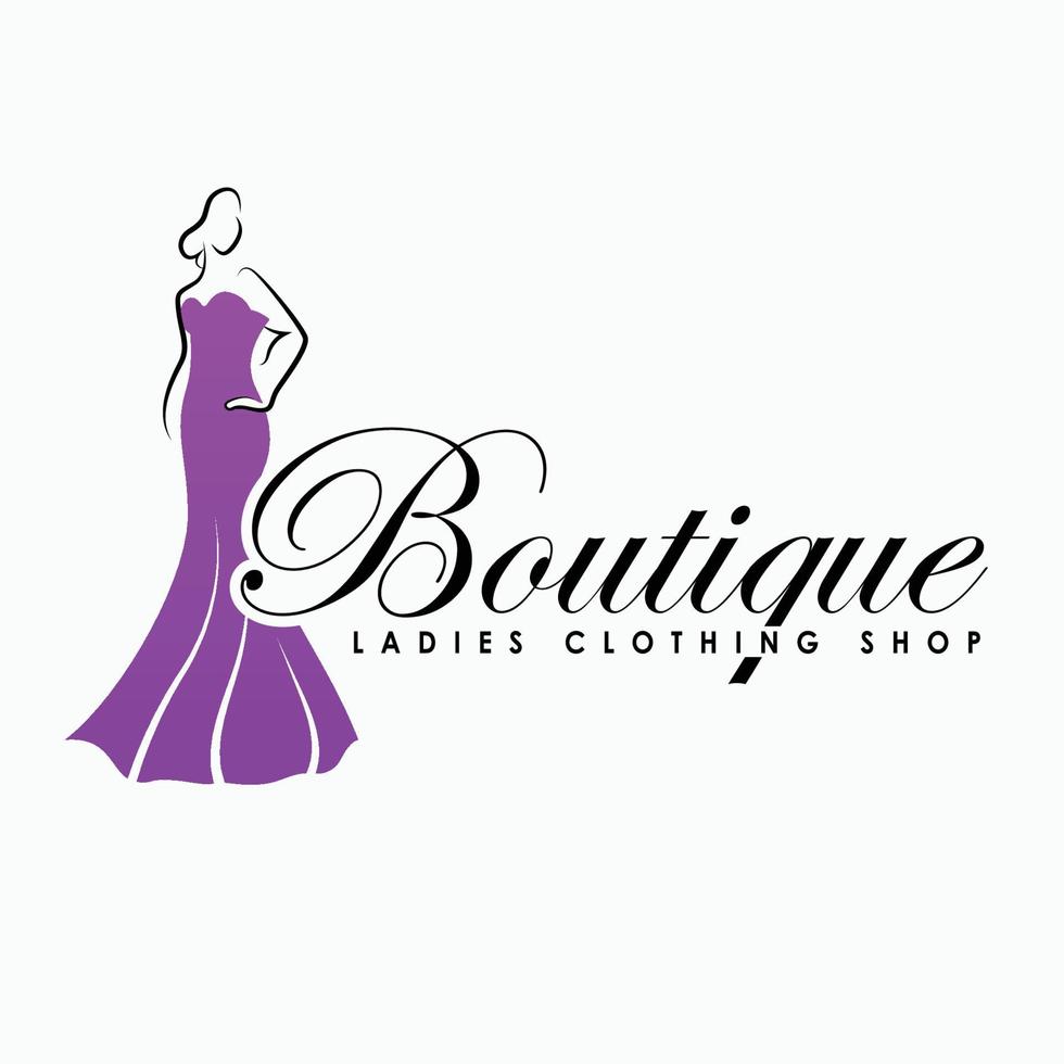 Kläder logotyp design kvinnor boutique logotyp vektor