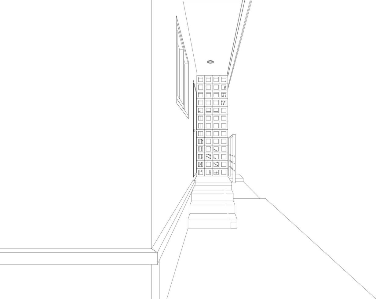 3d illustration av industriell byggnad vektor