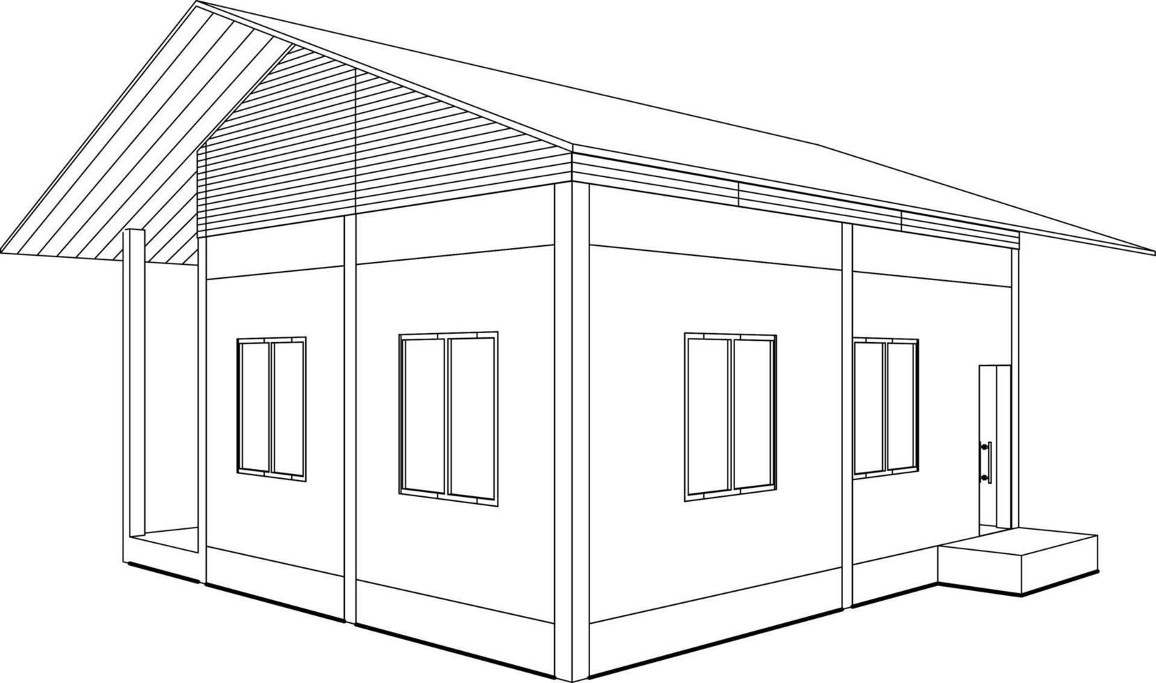 3d illustration av industriell byggnad vektor