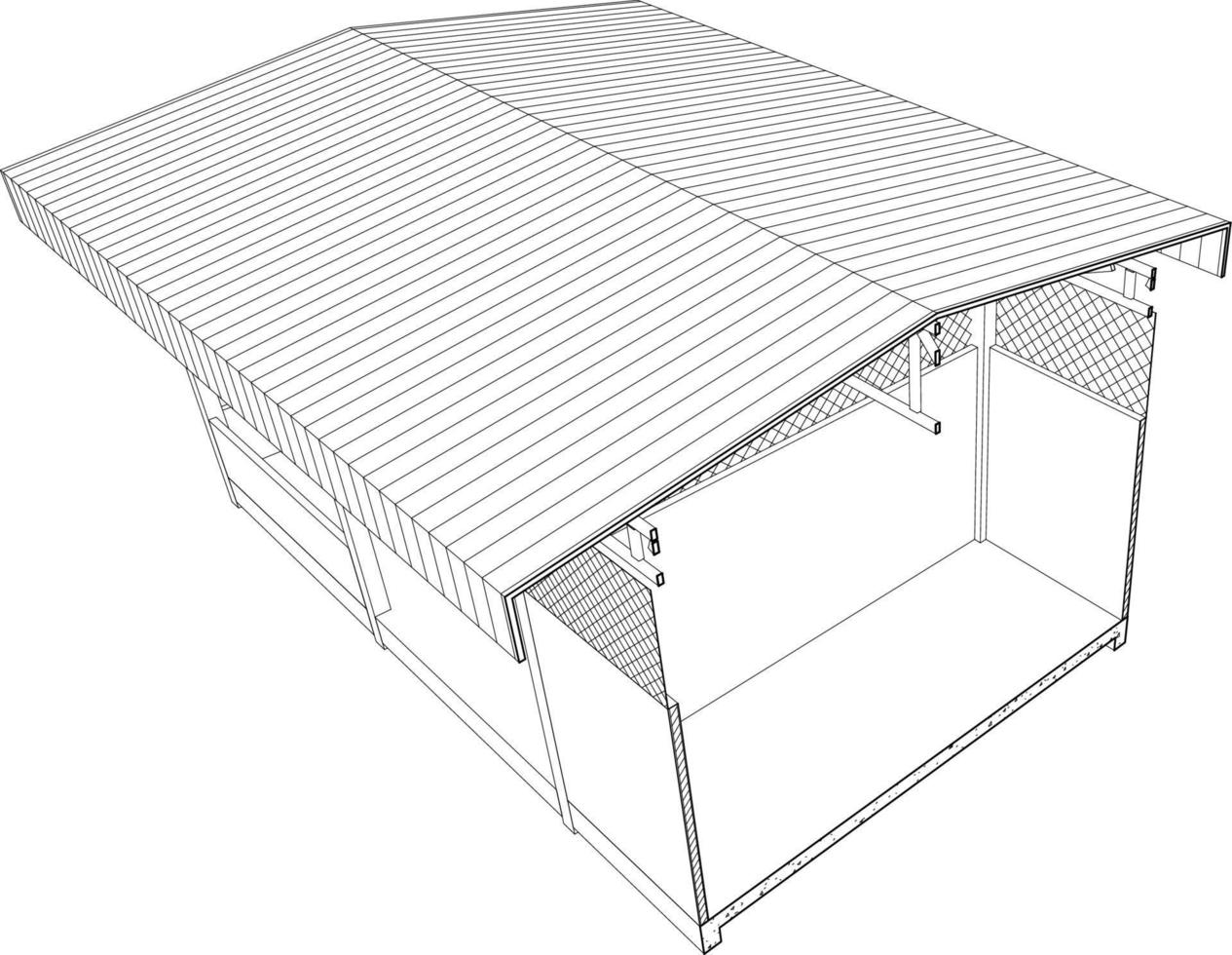 3d illustration av industriell byggnad vektor