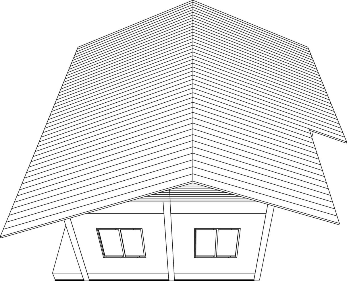 3d illustration av industriell byggnad vektor