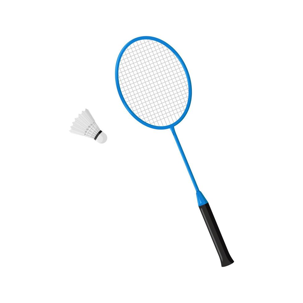 badminton racket och fjäderboll. vektor illustration av sporter Utrustning