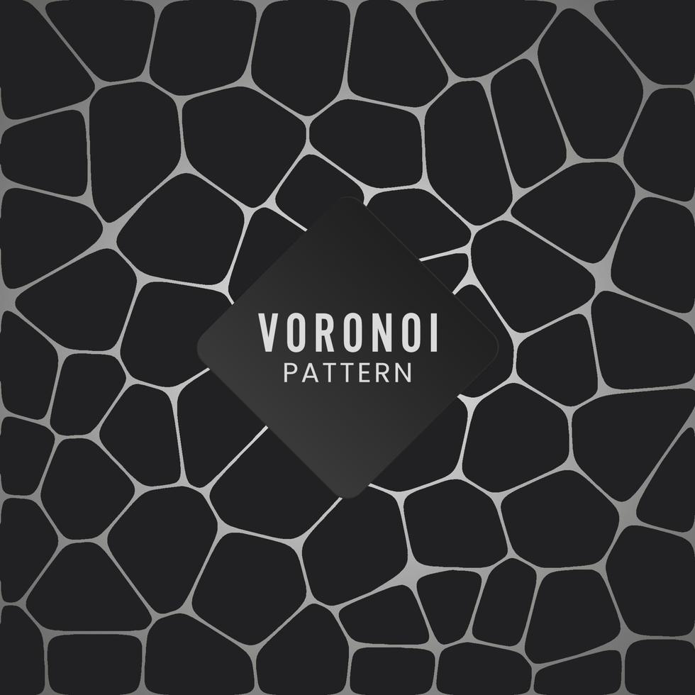 geometrisk svart och vit voronoi mönster block textur bakgrund vektor