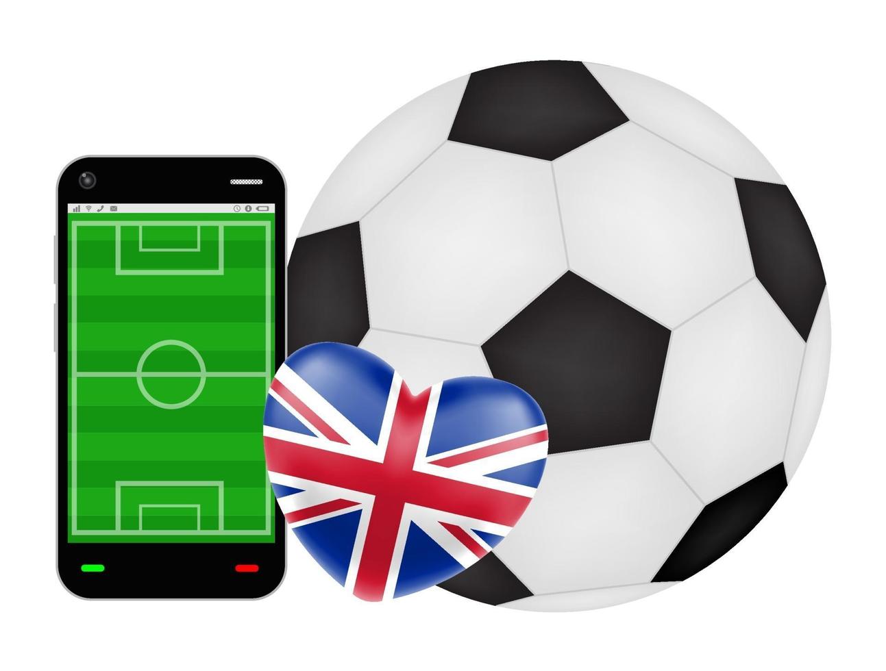 Smartphone mit Liebe England Fußball Fußball Vektor