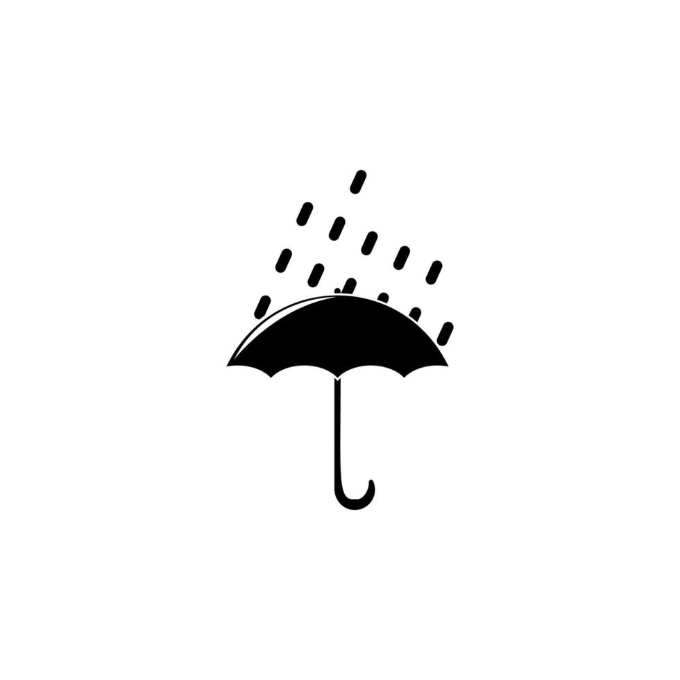 Regenschirm mit Regentropfen Vektor Symbol Illustration