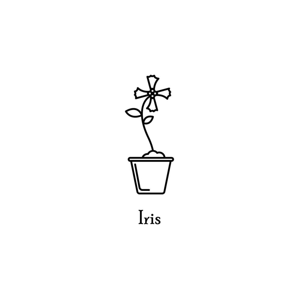 iris i pott vektor ikon illustration
