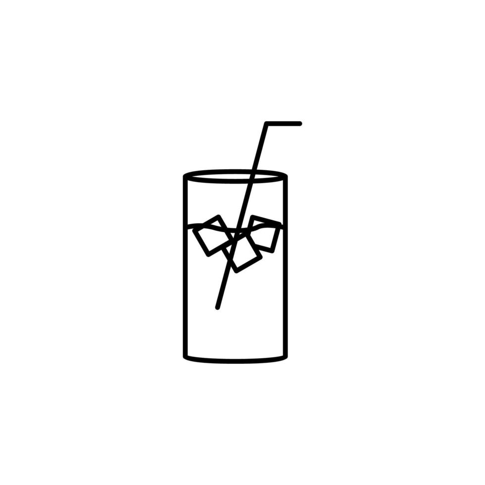Cola Glas Eis Konzept Linie Vektor Symbol Illustration