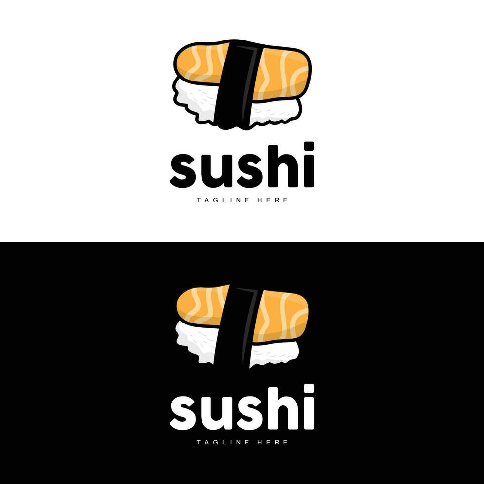 Sushi Logo, japanisch schnell Essen Design, Vektor Symbol Vorlage Symbol