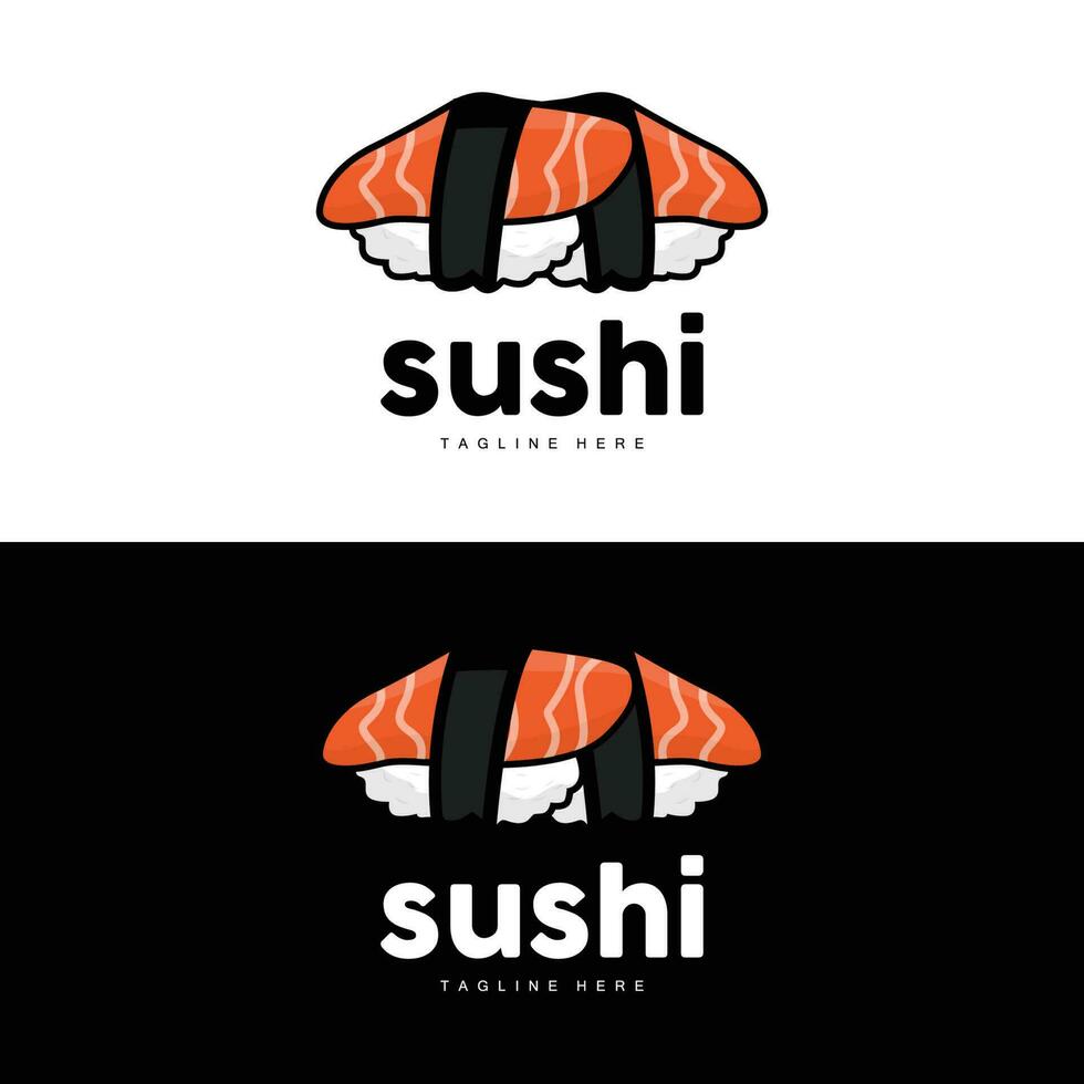 Sushi Logo, japanisch schnell Essen Design, Vektor Symbol Vorlage Symbol