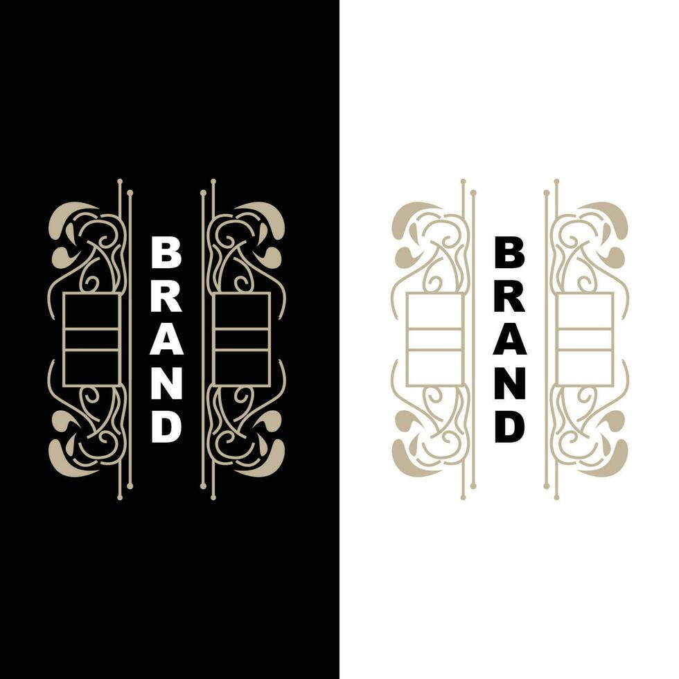 elegant minimalistisk prydnad logotyp mall lyx prydnad bröllop dekoration företag, batik stil inbjudan, batik, fraktion, första varumärke design vektor