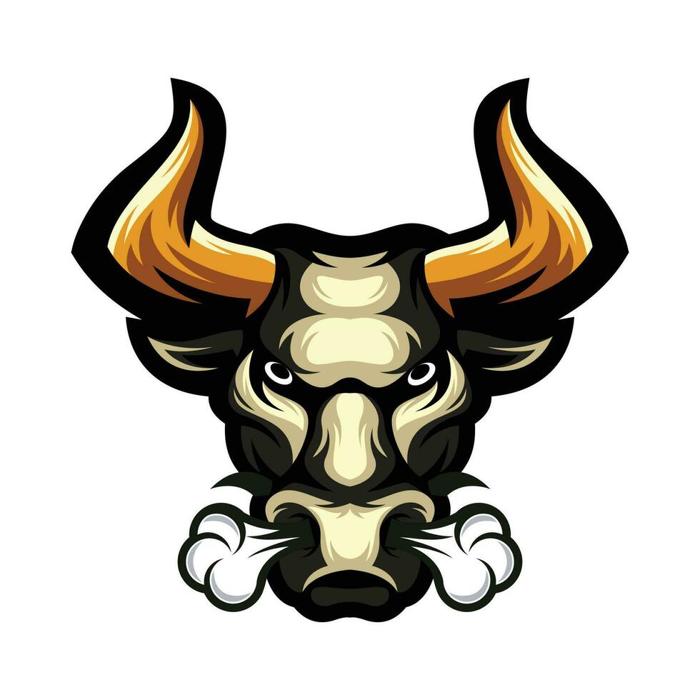 tjur huvud maskot. buffel logotyp design vektor