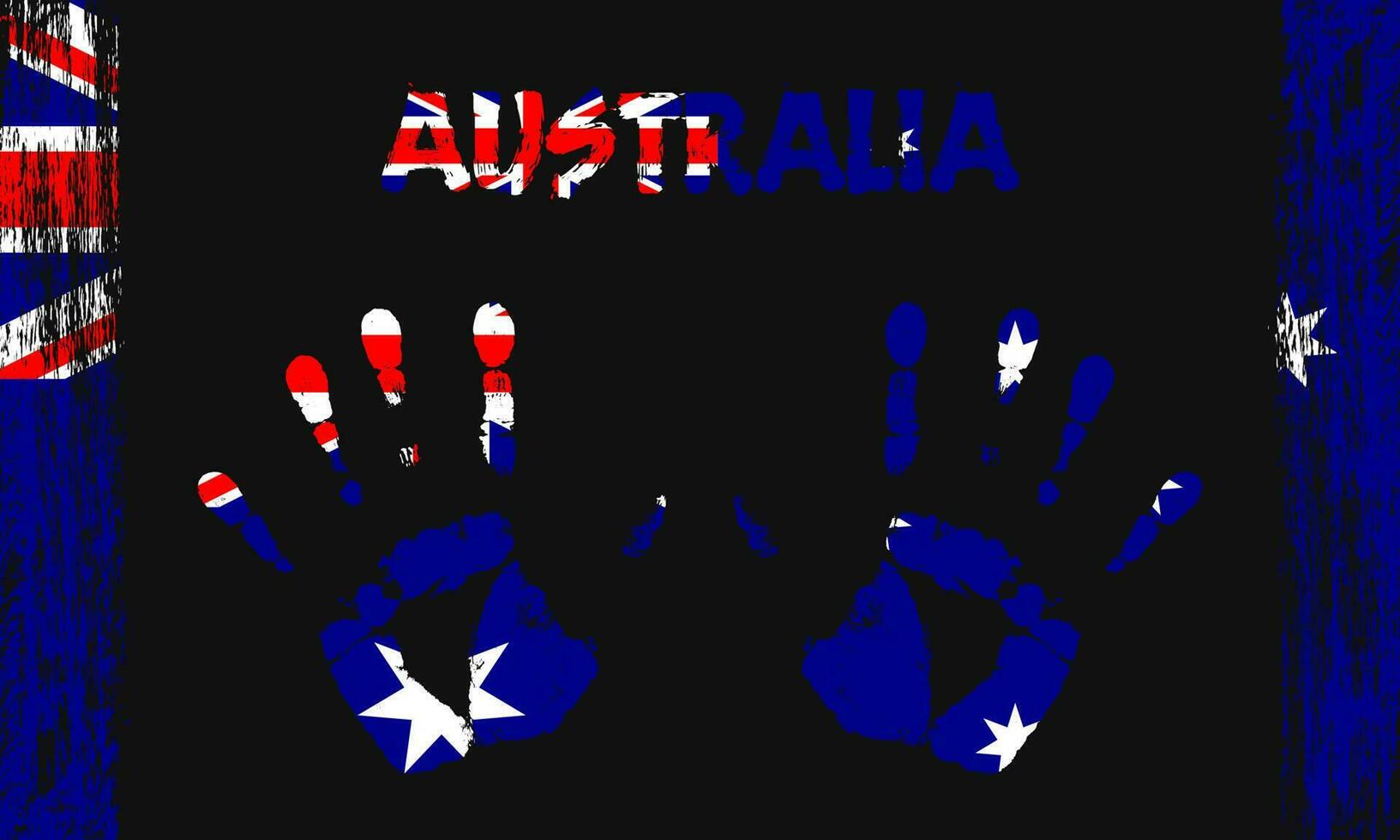 vektor flagga av Australien med en handflatan