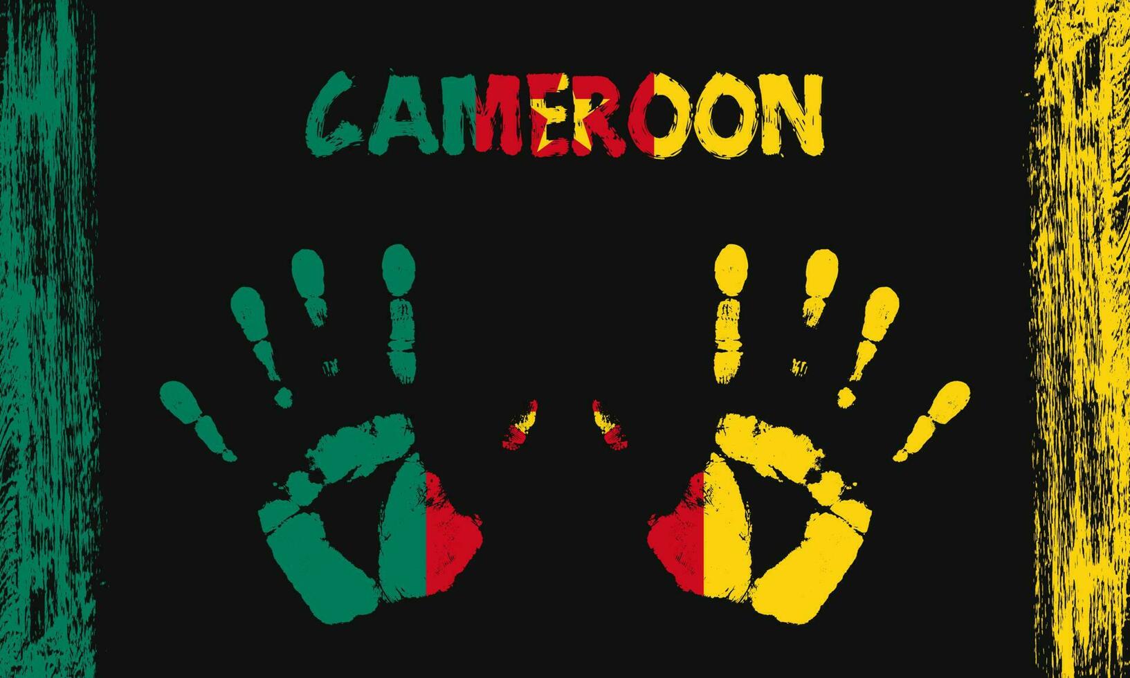 vektor flagga av cameroon med en handflatan