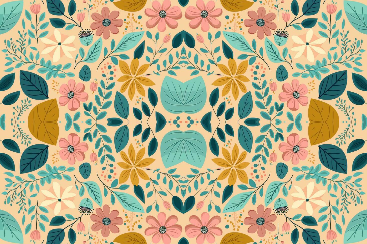 Blumen- nahtlos Muster Pastell- Ton Hintergrund. abstrakt Grafik Linie modern elegant minimal Jahrgang retro Stil. Design zum Stoff Textur Textil- drucken Kunst Hintergrund Hintergrund Fliese Hintergrund. vektor