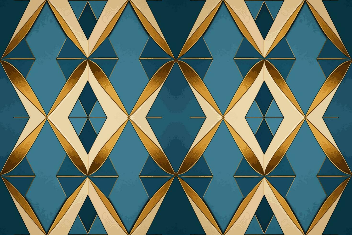 egyptisk diamant sömlös mönster guld och blå bakgrund. abstrakt traditionell folk gammal gammal antik stam- etnisk grafisk linje. utsmyckad elegant lyx årgång retro stil för textur textil. vektor