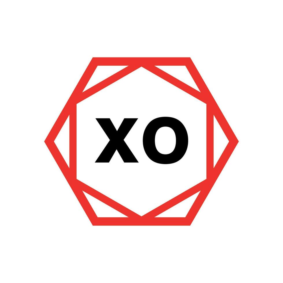 xo Hexagon Typografie Monogramm Vektor. xo Marke Name Symbol. vektor