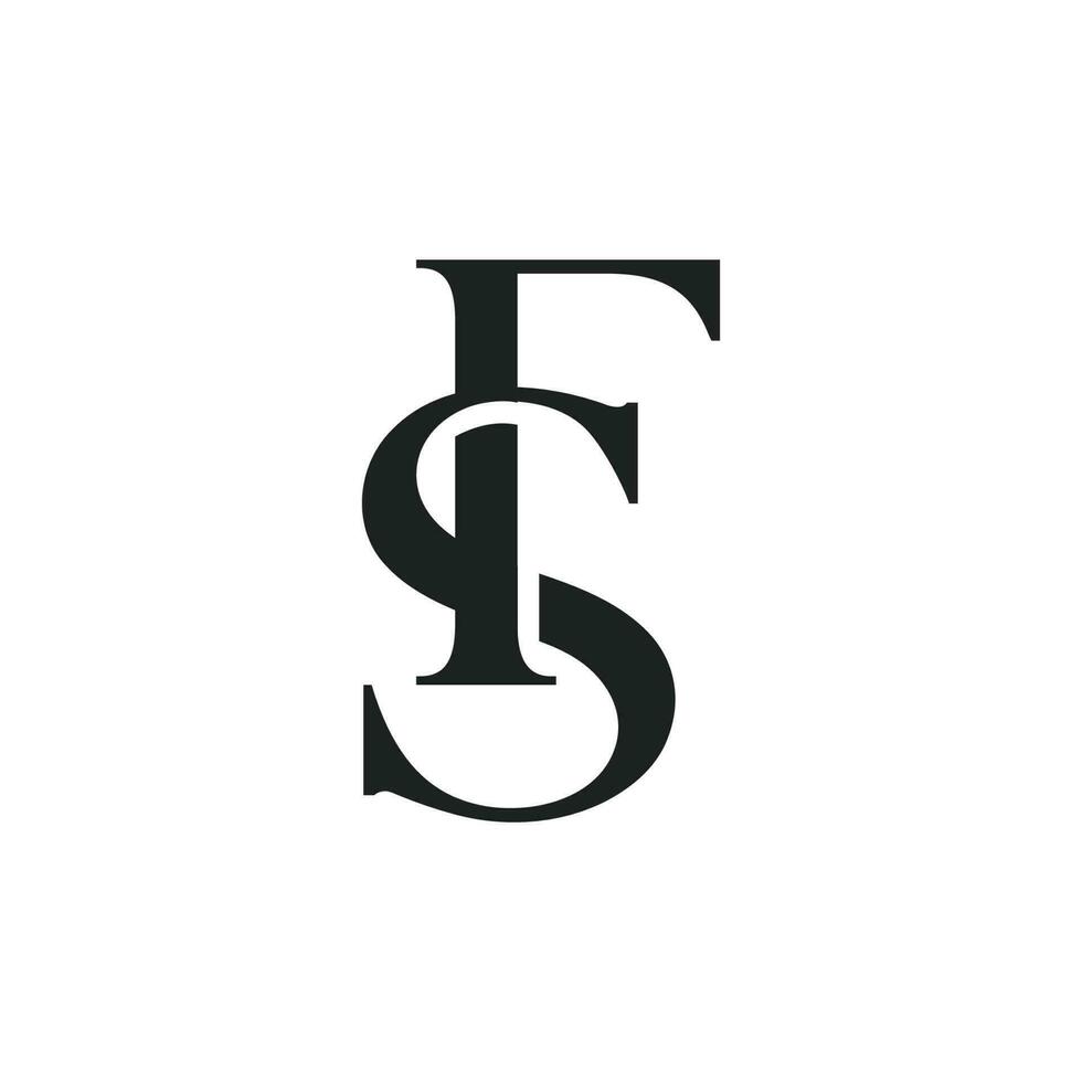 sf, f s monogram brev logotyp vektor design illustration