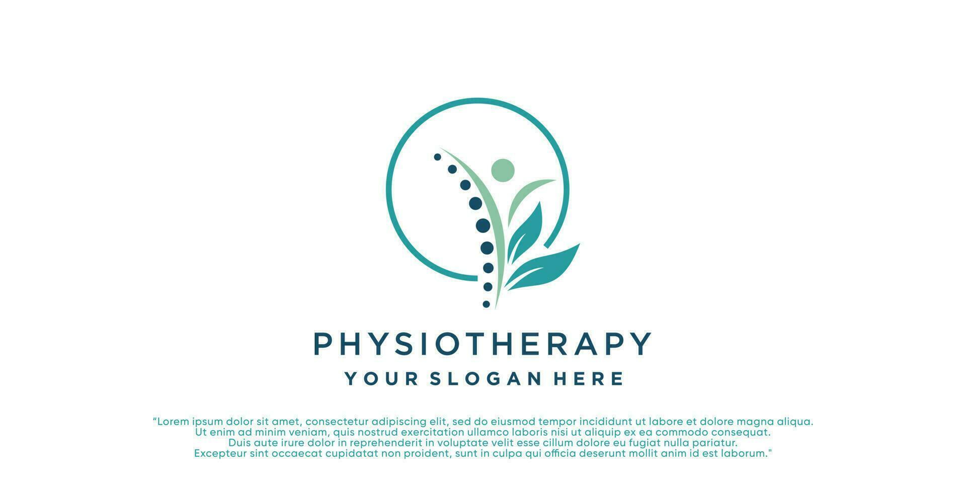 Physiotherapie Logo Design einfach Konzept Prämie Vektor