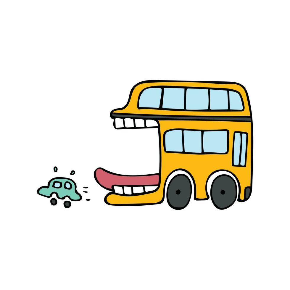 Vektor Illustration Farbe Kinder Karikatur komisch Schule Bus Clip Art