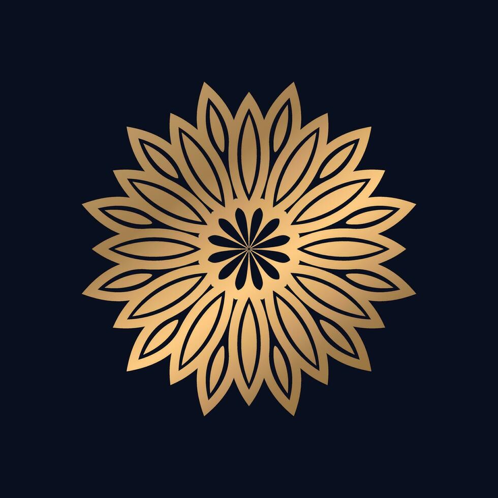 söt mandala bakgrund med gyllene arabesk mönster arabicum islamic öst stil vektor