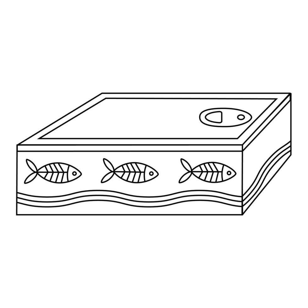 Dosen- Fisch zum Tiere, Katzen, Platz Zinn können mit Fisch Etikett. vektor