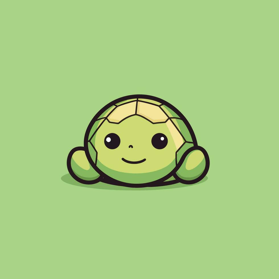 süß kawaii Schildkröte Chibi Maskottchen Vektor Karikatur Stil