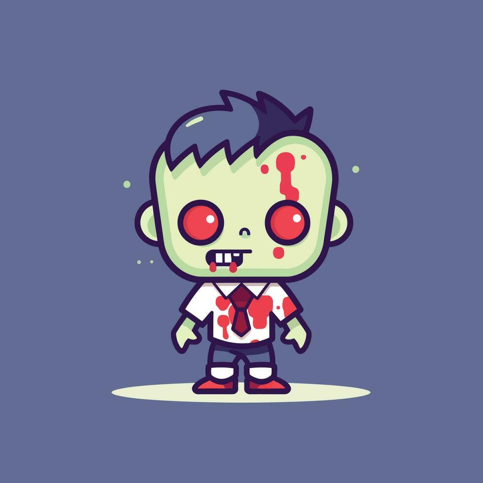 süß kawaii Zombie Chibi Maskottchen Vektor Karikatur Stil