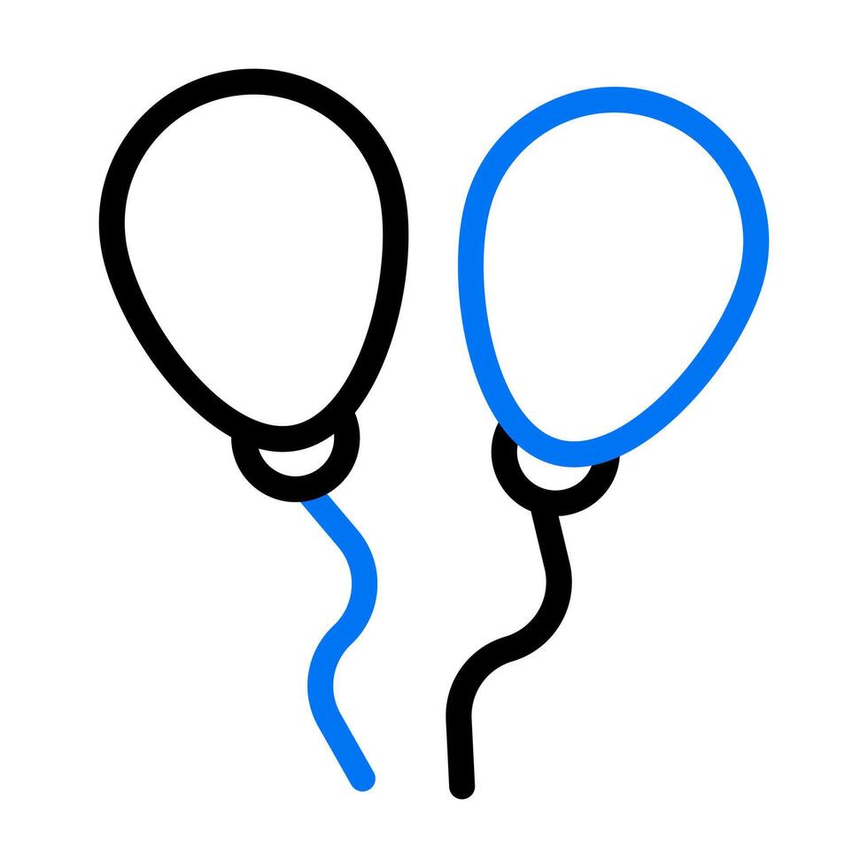 Ballon Symbol duocolor Blau schwarz Farbe Mutter Tag Symbol Illustration. vektor