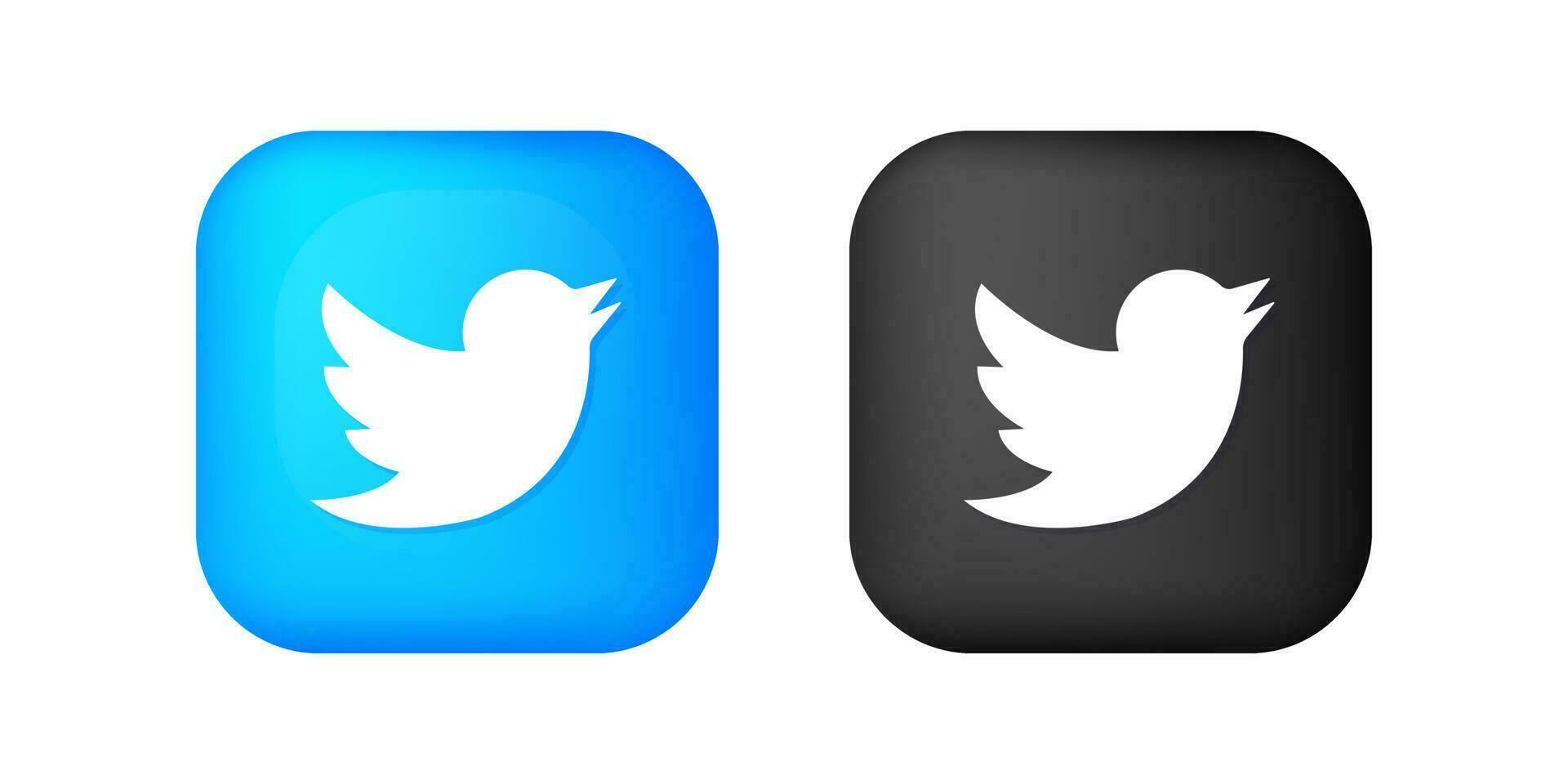 3d Vektor Twitter Symbol zum Sozial Medien