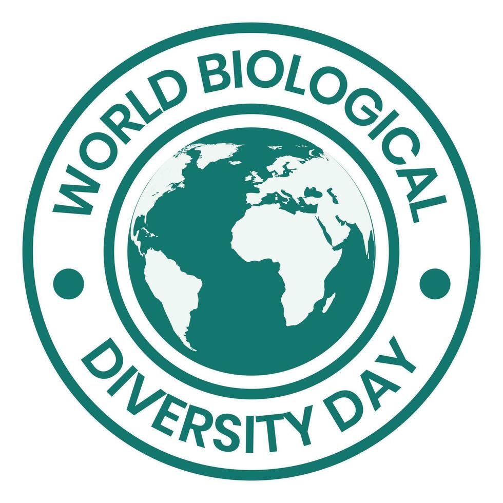 värld biologisk mångfald dag bricka design, internationell dag för biologisk mångfald design, tröja, emblem, logotyp, stämpel, täta, ikon, symbol, hälsning kort vektor illustration