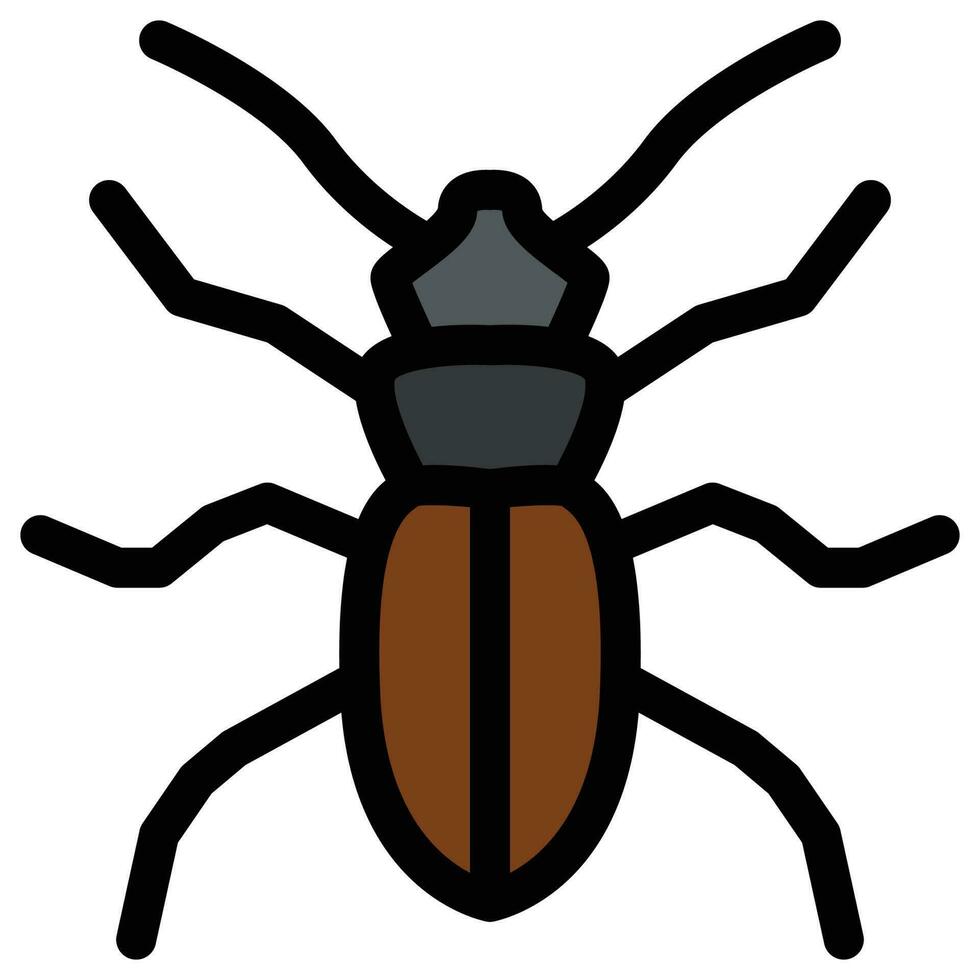 gefüllt Gliederung Symbol zum Käfer Insekt. vektor