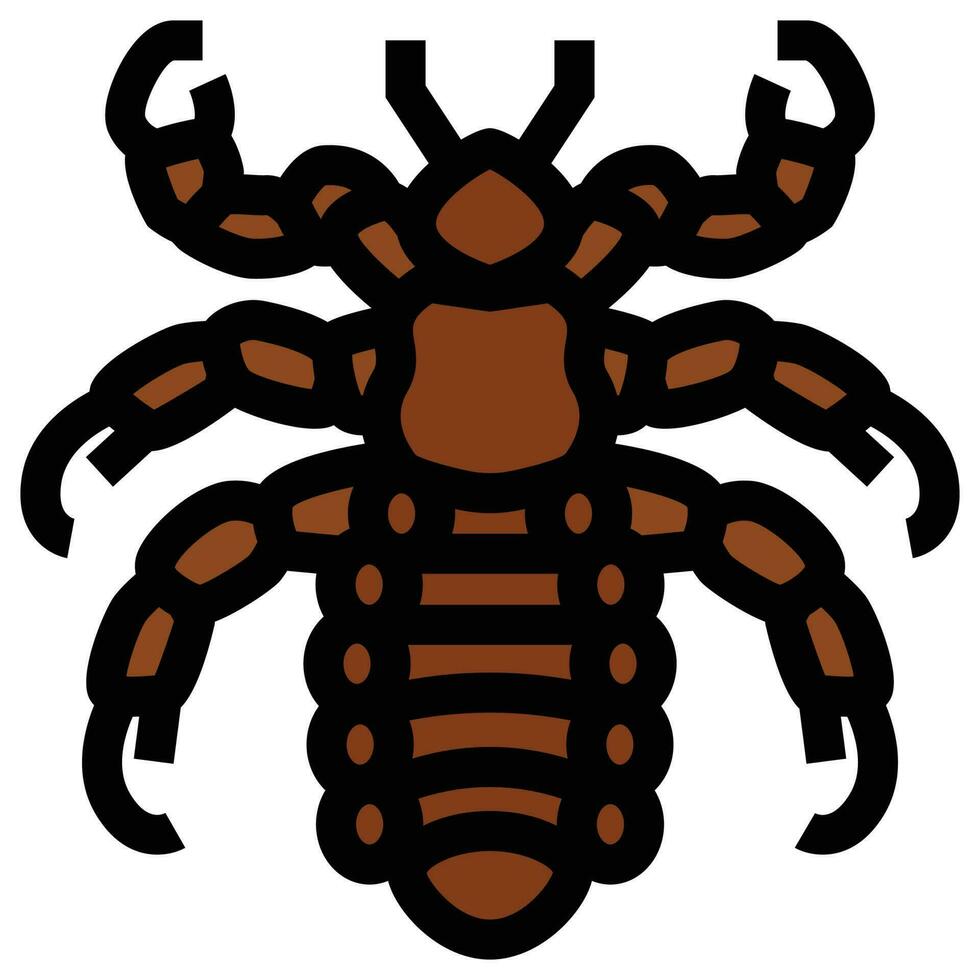 fylld översikt ikon för skorpion. vektor