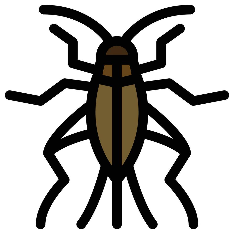 fylld översikt ikon för cricket insekt. vektor