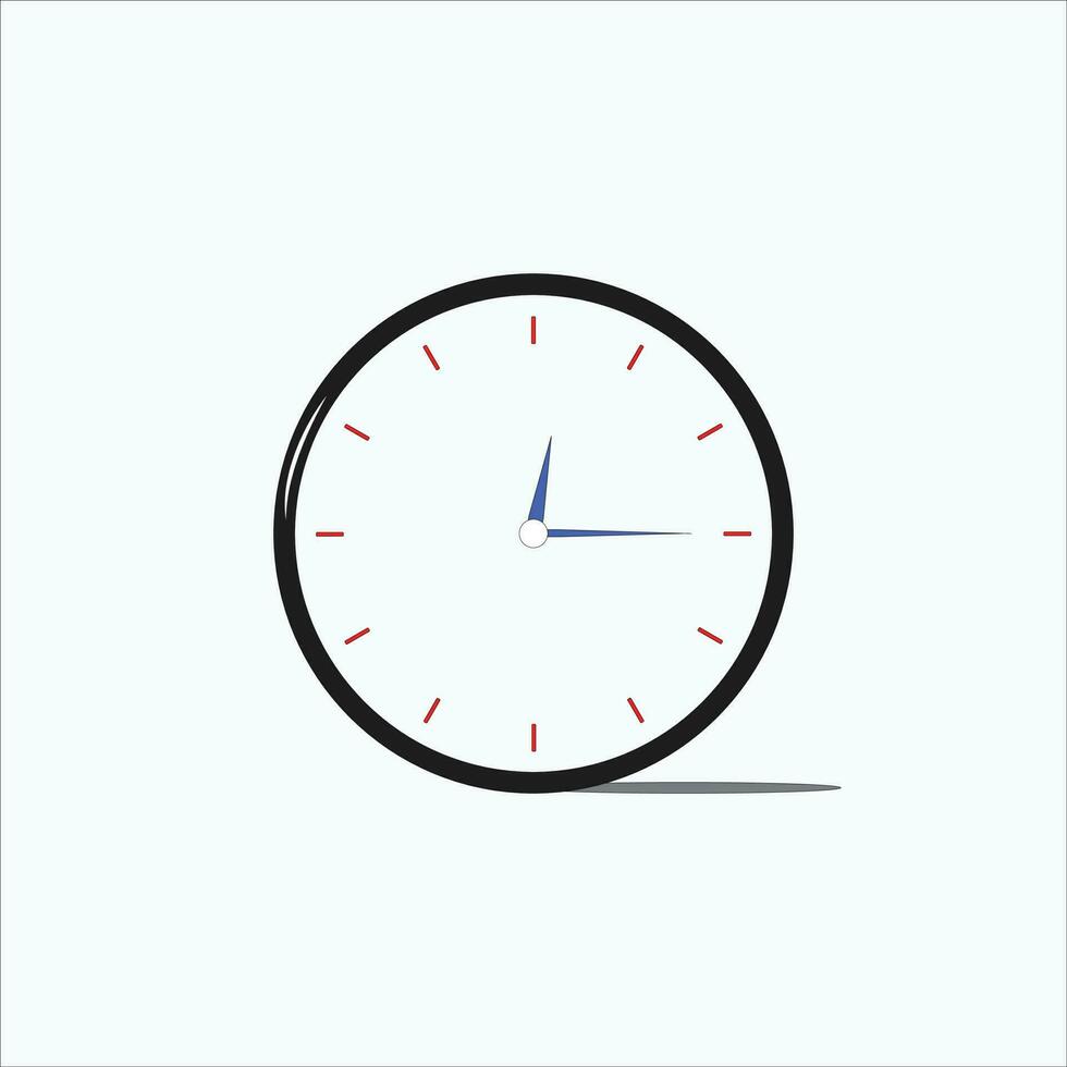 Uhrensymbol im flachen Stil, Timer auf farbigem Hintergrund. Vektor-Design-Element vektor