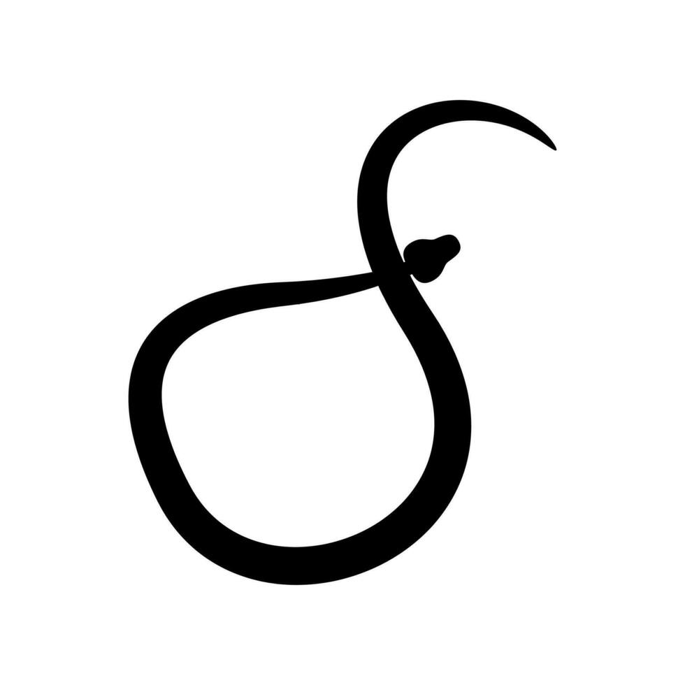 orm ikon vektor. kobra illustration tecken. anakonda symbol eller logotyp. vektor