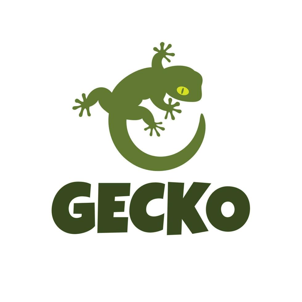 enkel söt gecko logotyp vektor