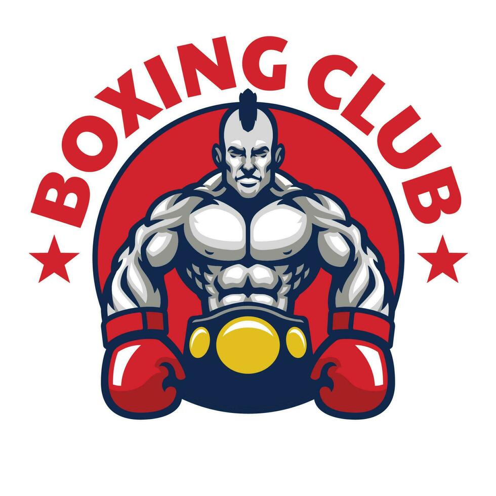 boxning bricka Gym maskot logotyp vektor