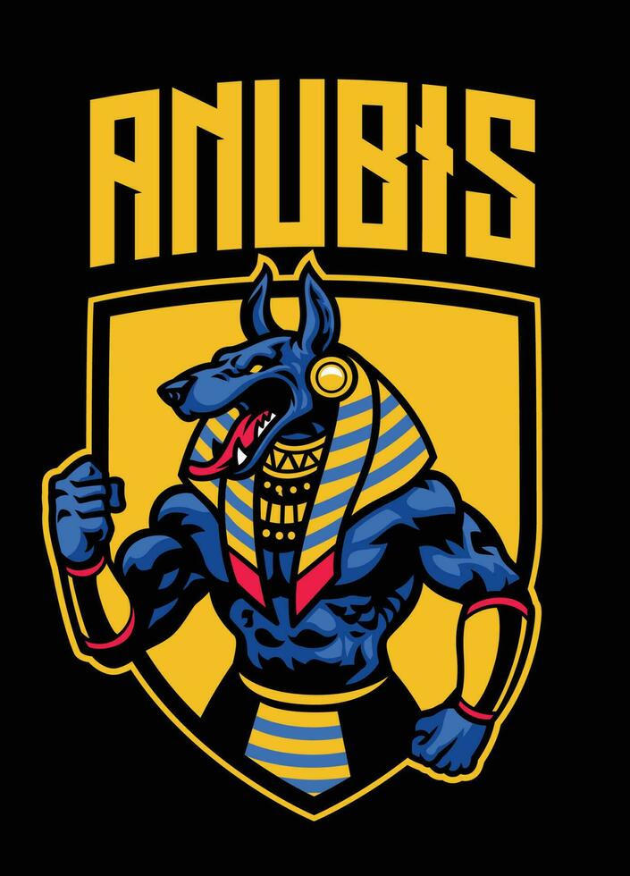 anubis Gud egyptisk sport och esport maskot logotyp vektor