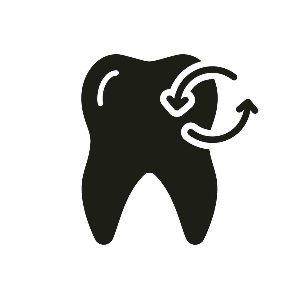 dental återhämtning silhuett ikon. mjölk tand extraktion glyf piktogram. dental behandling fast tecken. oral medicin. förlust tillfällig bebis tänder. tandvård symbol. isolerat vektor illustration.