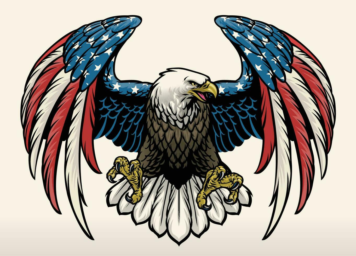 skallig Örn med Amerika flagga Färg vektor
