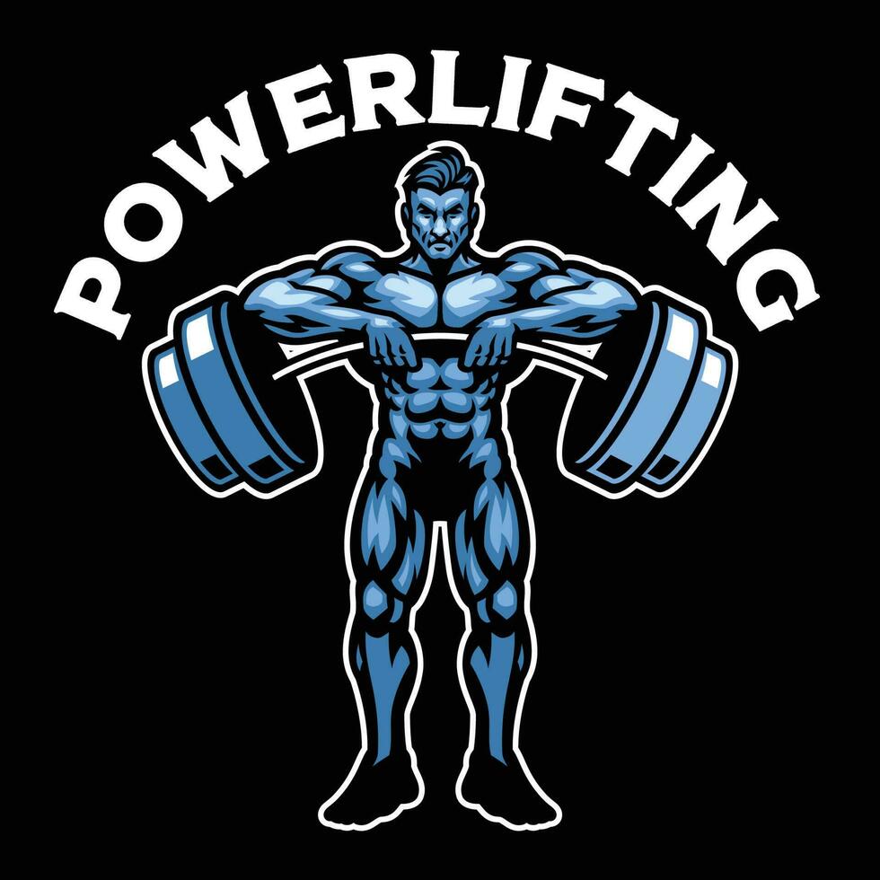 Powerlifting Maskottchen Logo zum Fitnessstudio vektor