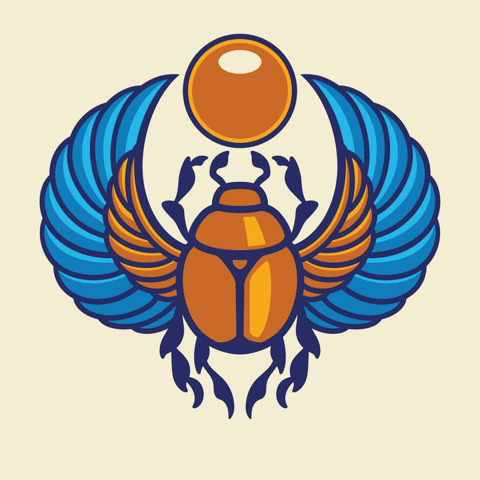 egyptisk scarab symbol logotyp vektor