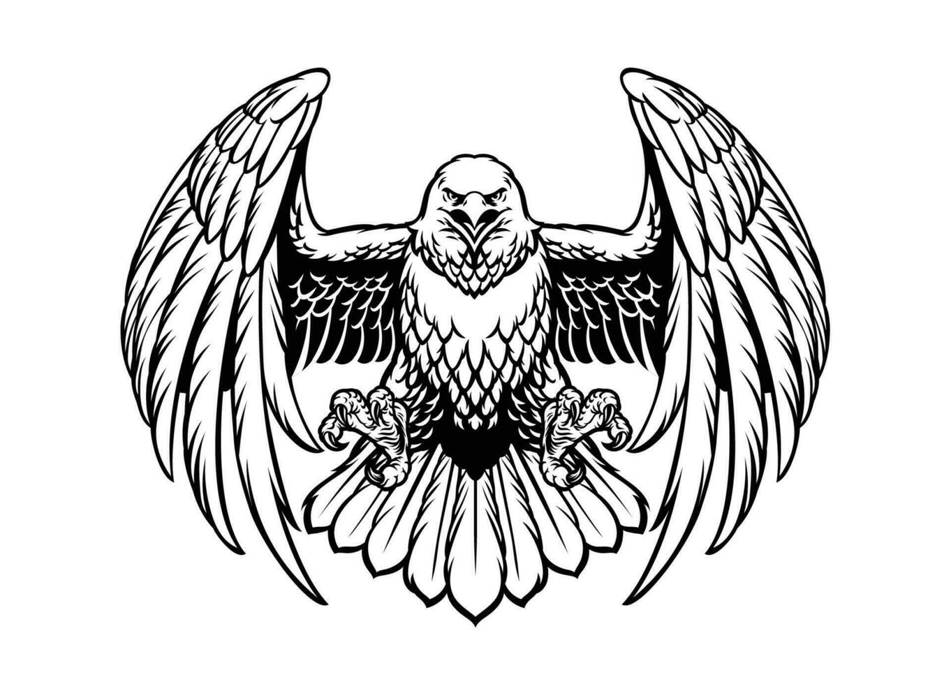 schwarz und Weiß Adler Vektor im hoch verkauft Stil