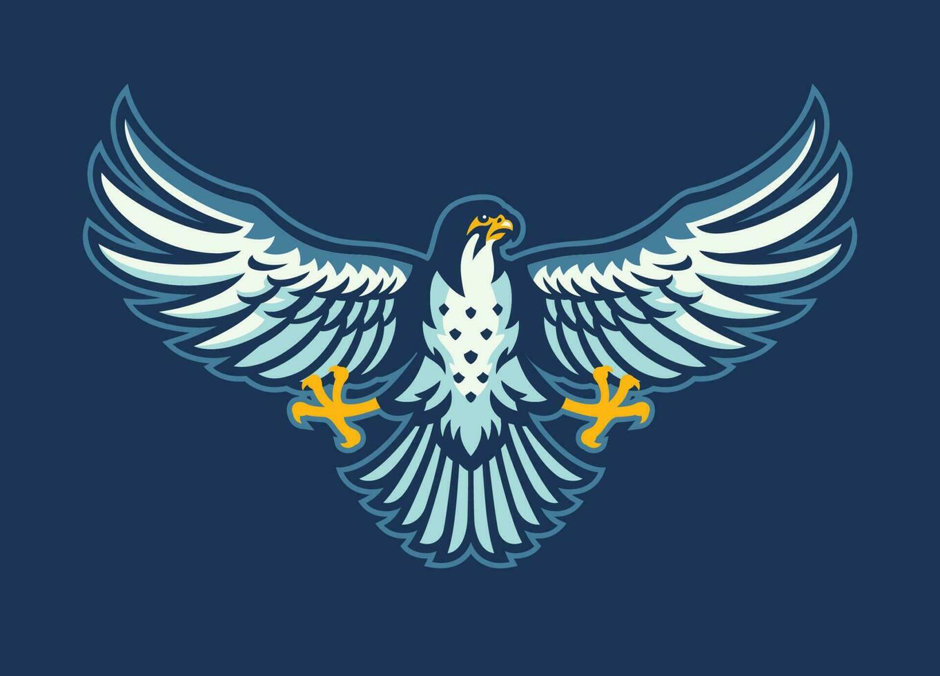 falk fågel maskot logotyp spridning de vingar vektor