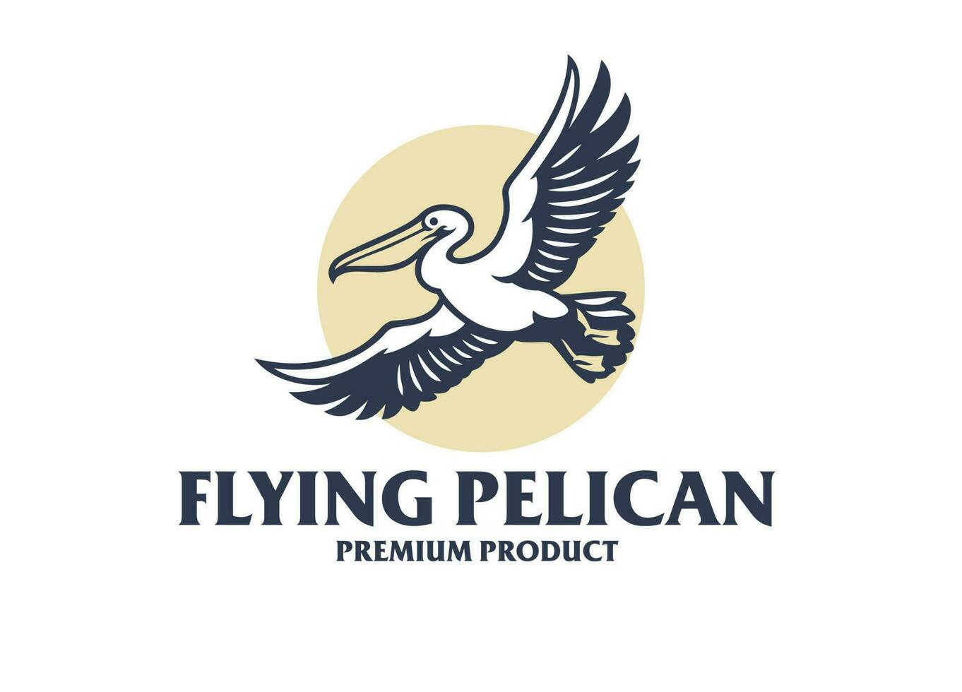 fliegend Pelikan elegant Logo Stil vektor