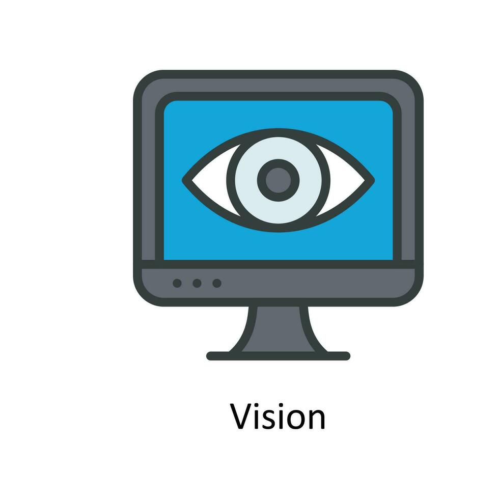 Vision Vektor füllen Gliederung Symbole. einfach Lager Illustration Lager
